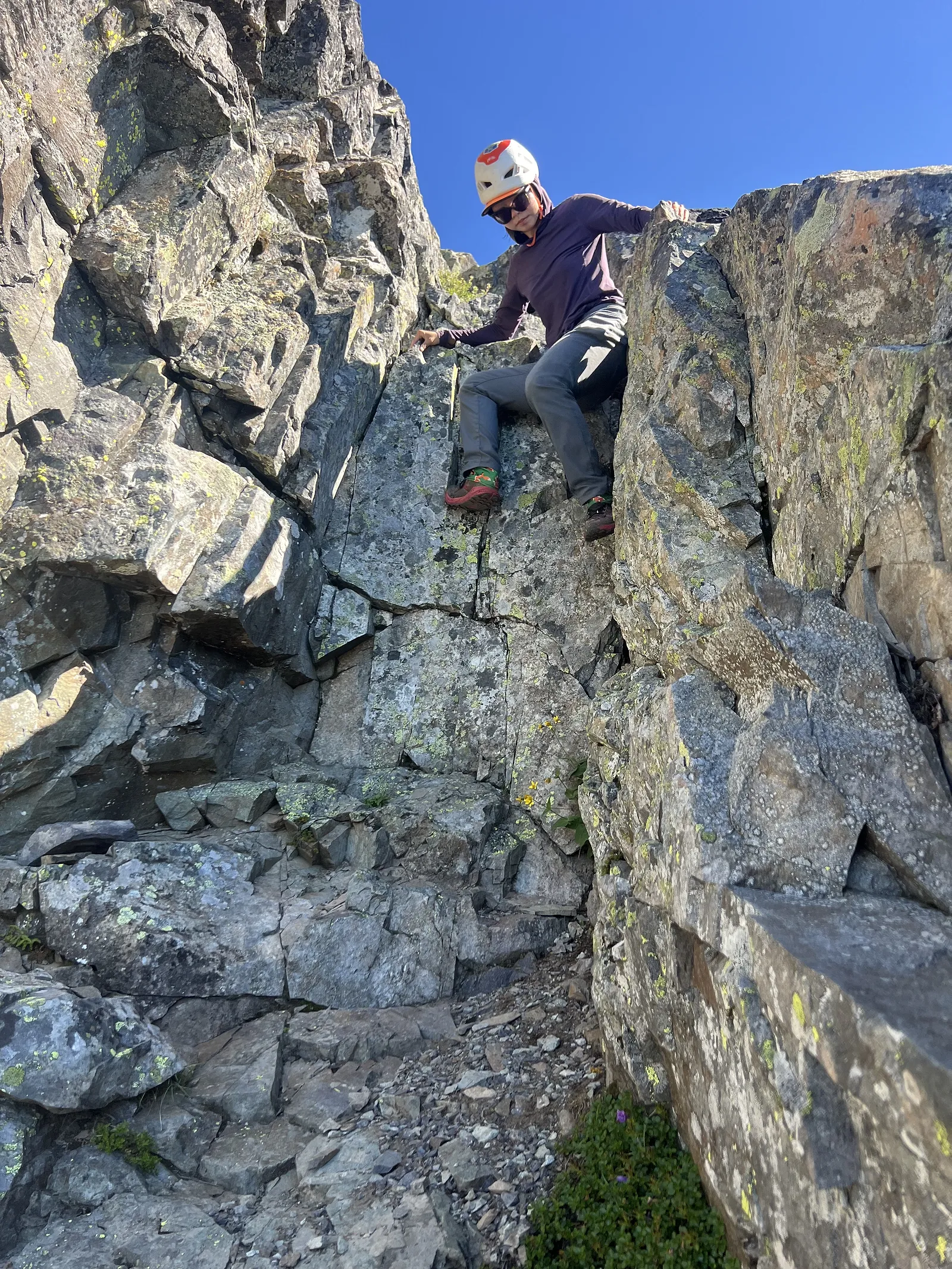 Crux class 3 Chimney (isn't very hard)