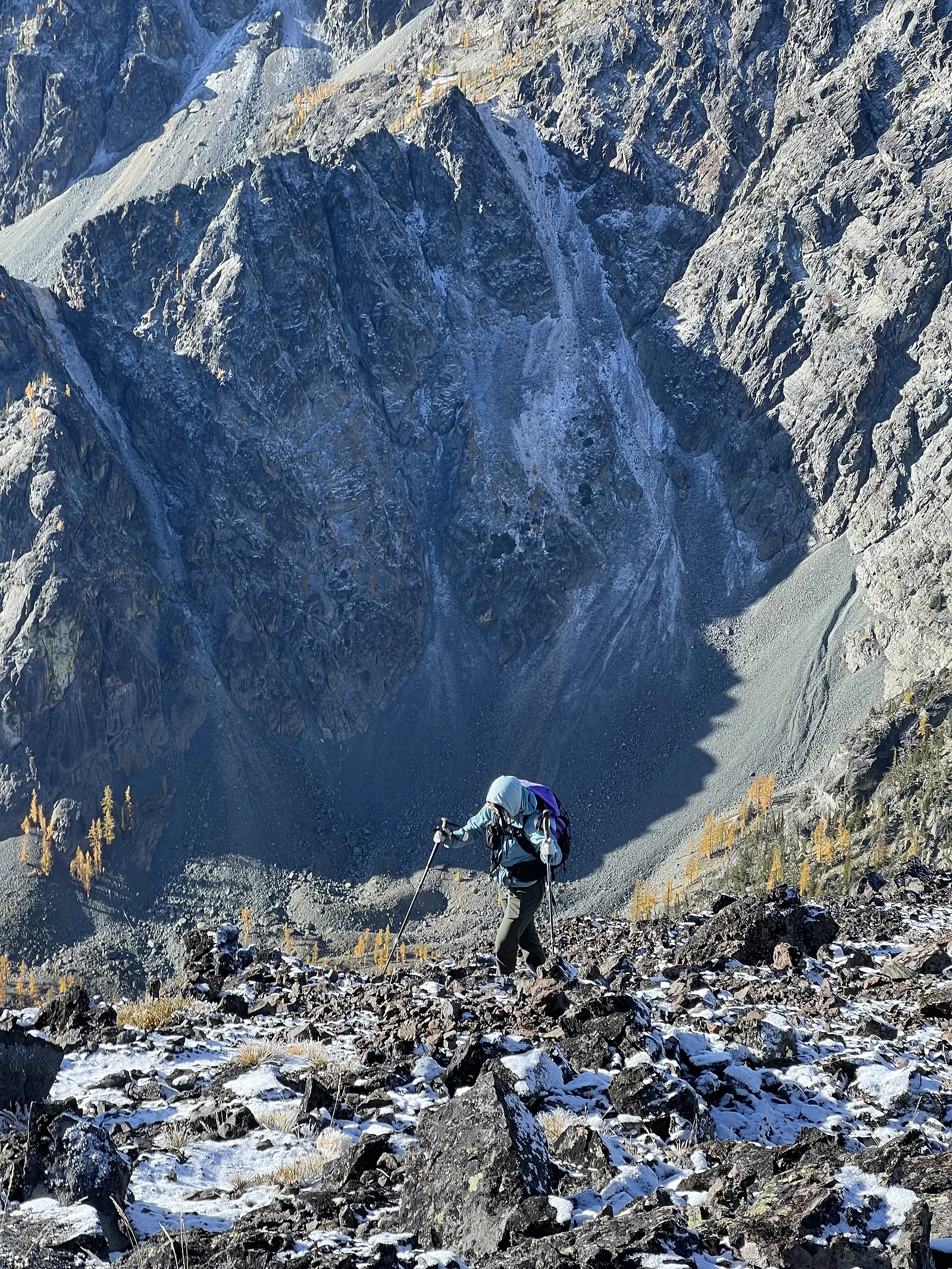 Chutang climbs on the west ridge of Big Craggy Peak