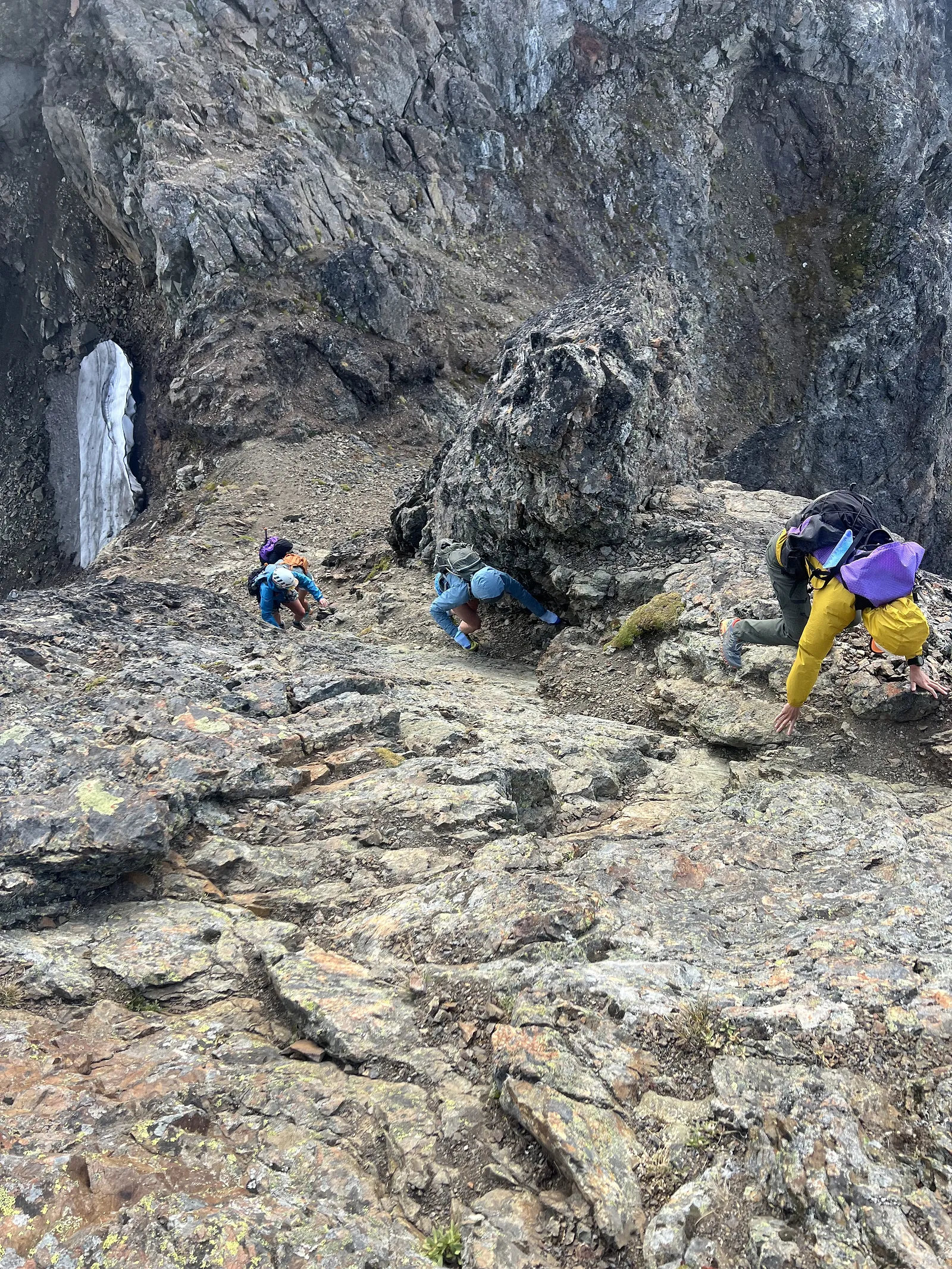 start scramble the summit block, another party behind us